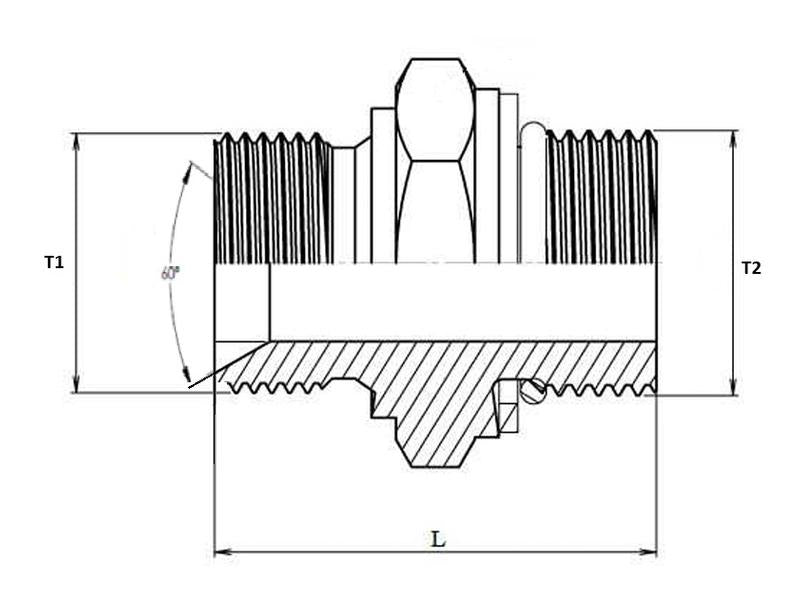 Sparex Hydraulic Adaptor 1/2'' BSP Male x M18 x 1.50 Metric Male Flat Face with O-Ring | S.178908 - Product Image 4