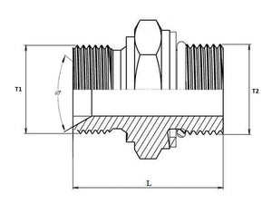 Sparex Hydraulic Adaptor 1/2'' BSP Male x M18 x 1.50 Metric Male Flat Face with O-Ring | S.178908 - Product Image 4