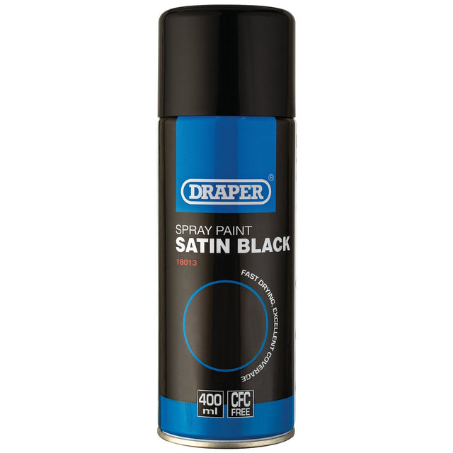 Draper Satin Spray Paint, 400Ml, Black - HGA-SB - Farming Parts