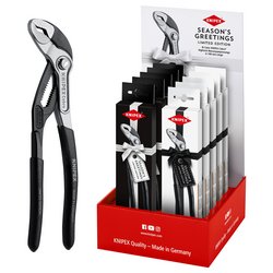 Knipex 00 18 01 V52 Le Cobra® High-Tech Water Pump Pliers, 180Mm, In Limited Edition Festive Gift Box & Countertop Dispenser (10 Piece) | 00 18 01 V52