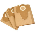 Three Draper Dust Bags for Wdv15A (Pack of 3) – AVC114, each arranged overlapping each other, featuring a circular white marking and a cardboard connector for attachment.