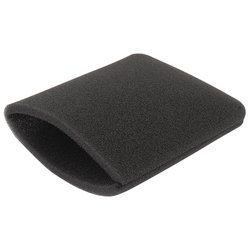 The Draper Anti-Foam Filter for Wdv15A and Wdv20Ass - AVC117 is a black foam windscreen with an open end, designed to fit over the microphone head to reduce wind and pop noises during recordings.