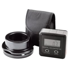 Draper Engine Timing Kit Etk245 (Volkswagen) - ETK245, featuring a digital inclinometer with a round black accessory and a black carrying case, ideal for diagnosing timing chain wear in VAG vehicles.