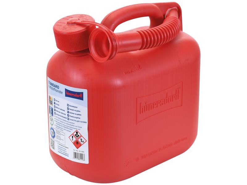 Plastic Jerry Can Red 5 Litre Petrol Safe Fuel Storage | S.19321
