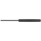 The Draper Parallel Pin Punch, 3/16" x 200mm - 55P is a metal punch tool featuring a long, thin cylindrical tip and a textured handle, and it is available in a display packed format.