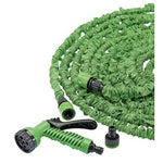 Draper Expanding Recoil Hose Kit, 30M – GEH/G, featuring a trigger-controlled spray gun, connector, and adapter attachment, coiled and arranged on a white background.