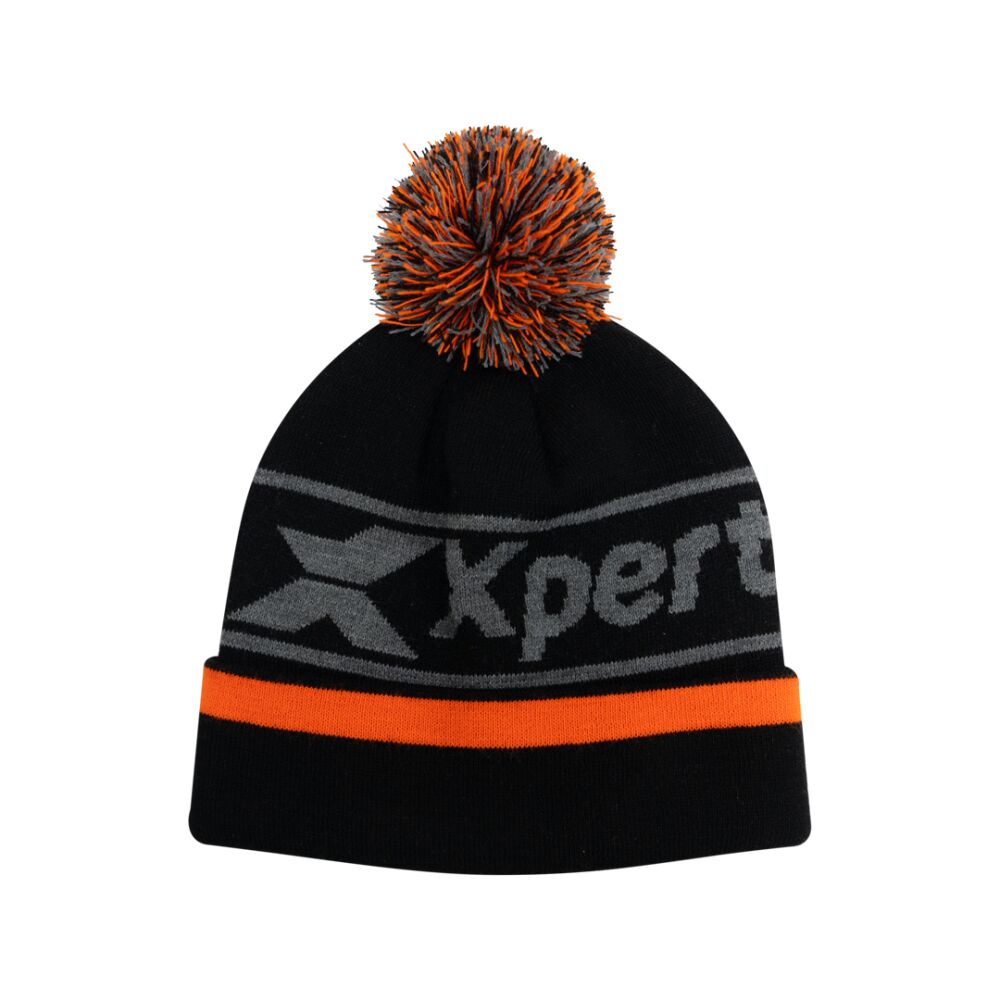 Xpert Core Pom Pom Beanie Hat – Black, Thermal Knit & Stretch Fit | Winter Workwear Essential