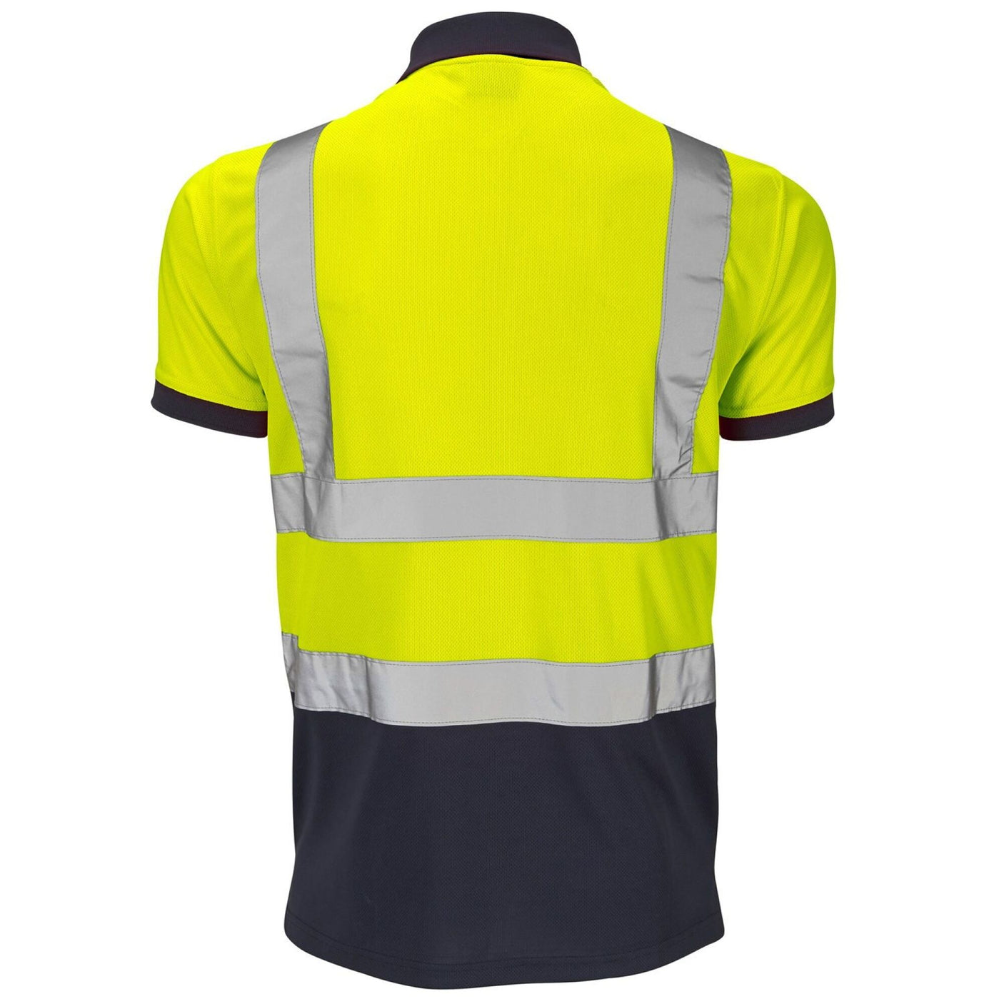 Hi Vis Reflective 2 Tone Polo Shirt Yellow/Navy - Farming Parts