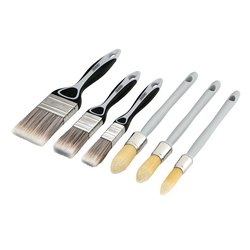 Flat And Round Sash Paint Brush Set (6 Piece) | Pb-F/Rs-6Pc