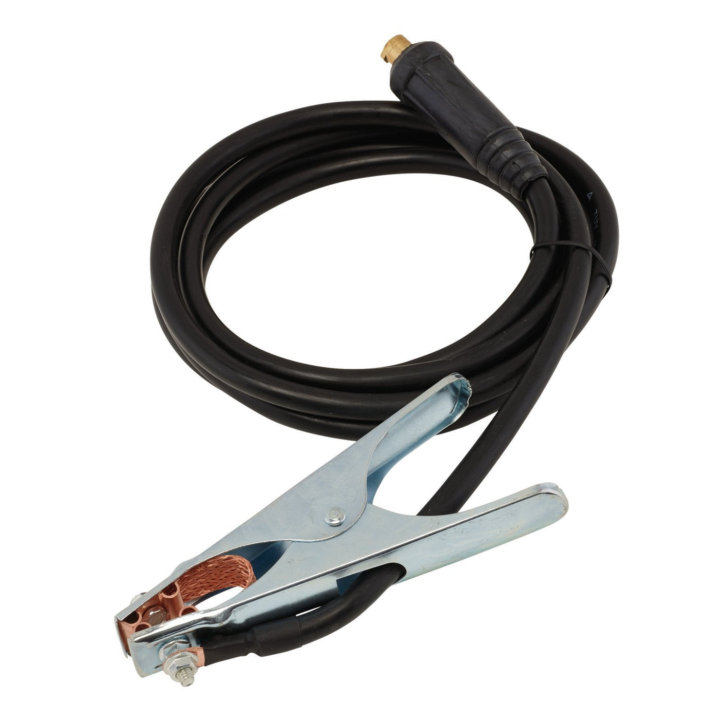 The Draper Expert MMA Welding Earth Lead and Clamp (AWEC300/20/3E) is a black, 3-meter long cable featuring a rubberized end and an attached metal clamp. It is designed for conducting electricity in automotive or electrical applications and boasts compatibility with 35/50 Dinse-type plugs, making it an ideal choice for welders. This high-quality product supports up to 300A of current.