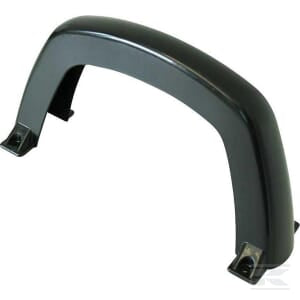 Curved black plastic fender for a Go-Kart by Rolly Toys, featuring two mounting brackets on each end. The product, known as the Rolover bar with EAN 21100010380, ensures easy identification.