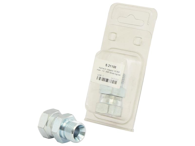Agripak Hydraulic Adaptor 1/2in BSP Male X 1/2in BSP Swivel Female - Sparex Part S.21108