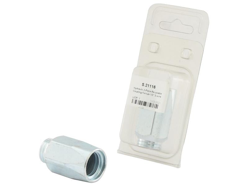 Hydraulic 2-Piece Re-usable Coupling Ferrule 1/2'' 2-Wire Non-Skive | S.21116