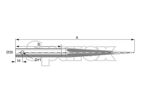 SHW Loader Tine - Straight 850mm, Thread size: - (Star) | S.21512 - Product Image 4
