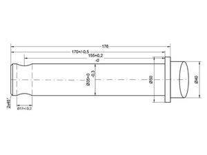 SHW Loader Tine - Straight 850mm, (Star) To fit as: DF035NOUVEAU | S.21516 - Product Image 2