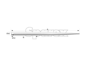 SHW Loader Tine - Straight 1250mm, (Star) | S.21524 - Product Image 4