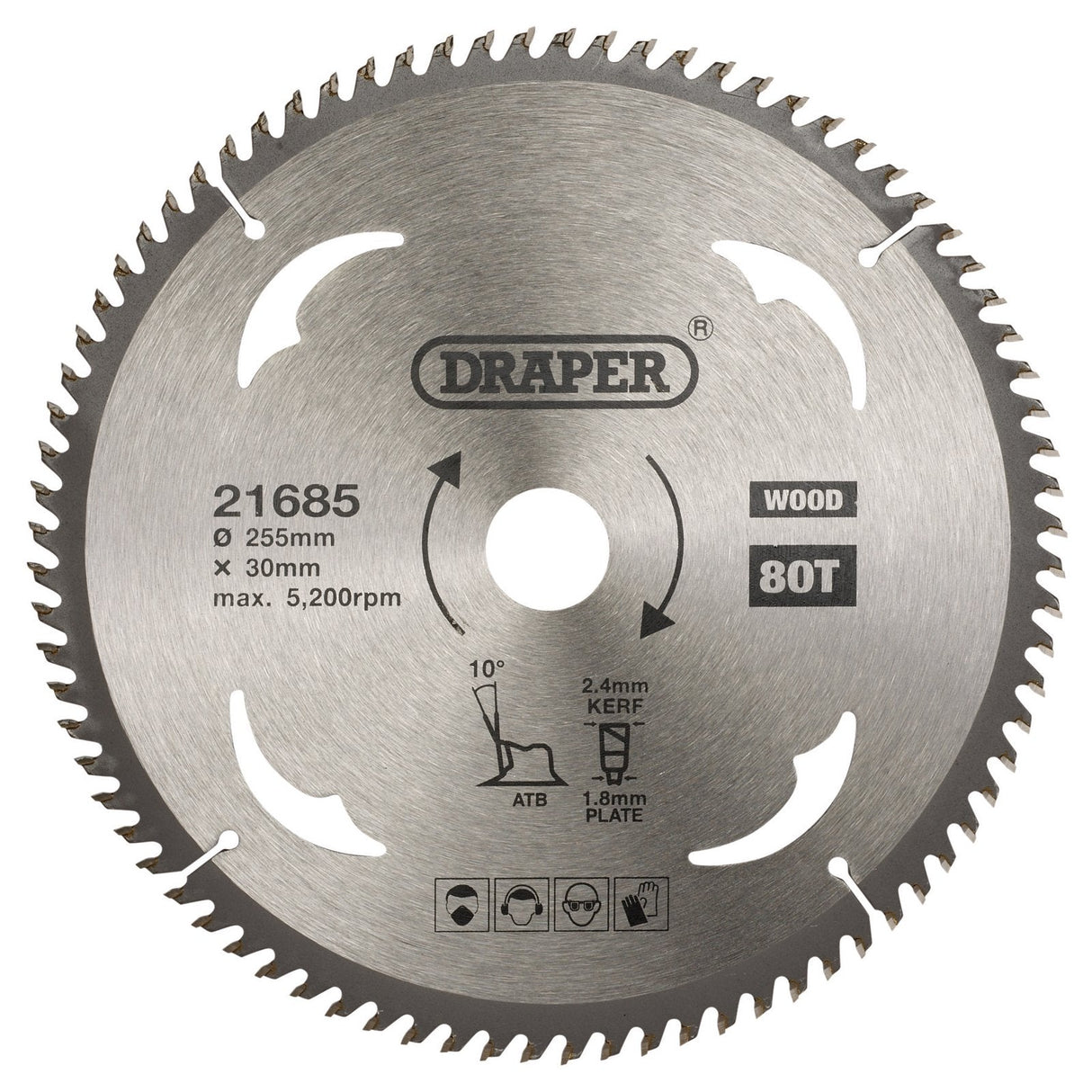 Draper Tct Circular Saw Blade For Wood, 255 X 30mm, 80T - SBW15 - Farming Parts