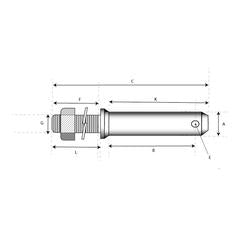 Sparex Lower Link Implement Pin 28x131mm Cat.2 Durable Steel | S.216