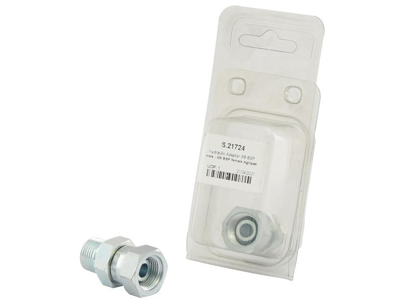 Sparex Hydraulic Adaptor 3/8'' BSP Male Swivel Female Fitting | S.21724