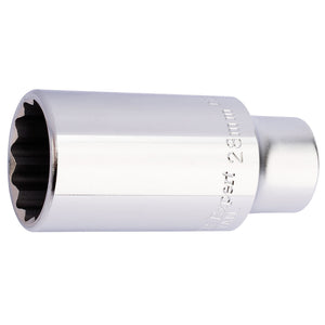 A Draper 1/2" square drive diesel injector socket with "28mm" etched on its side, perfect for various vehicle maintenance tasks.