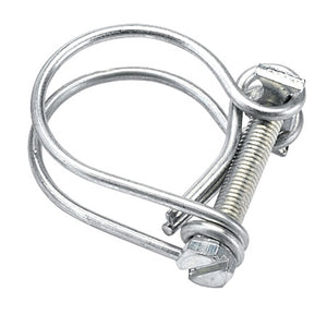 A Draper Suction Hose Clamp, 25mm/1" (Pack Of 2) - ASHC1, featuring a screw for tightening, shown against a white background.