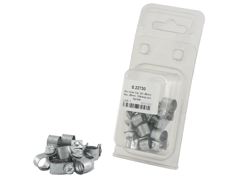 Sparex Agripak 8mm Mini Clip Secure Hose Fastening Set (10 pcs) | S.22730