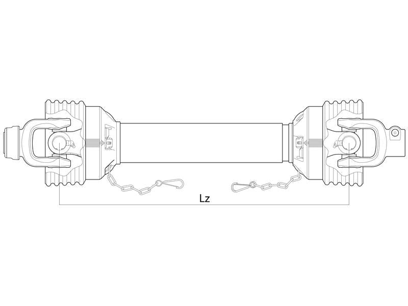 Weasler PTO Shaft - (Lz) Length: 860mm, 1 3/8'' x 6 Spline Slide Lock to 1 3/8'' x 6 Spline Slide Lock | S.23249 - Product Image 2