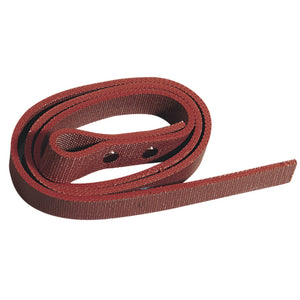 A Draper Spare Strap For 23759 Strap Wrench - 187-E280 in red, featuring a coiled design with perforations for use in a belt sander.