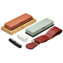 Whetstone Sharpening Stone Set With Non-Slip Base And Angle Guide, 400/1000/3000/8000 Grit | Sw4138