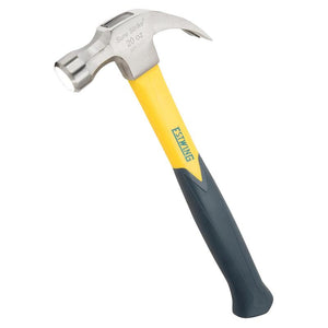 ESTWING EMRF20C SURE STRIKE CURVED CLAW HAMMER WITH FIBREGLASS HANDLE, 20OZ/567G