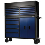 Bunker® 13 Drawer Combined Roller Cabinet And Tool Chest, 52", Blue | B200-52C-Bl/52R