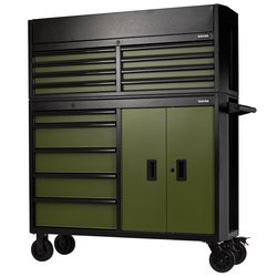 Bunker® 13 Drawer Combined Roller Cabinet And Tool Chest, 52", Green | B200-52C-Gr/52R