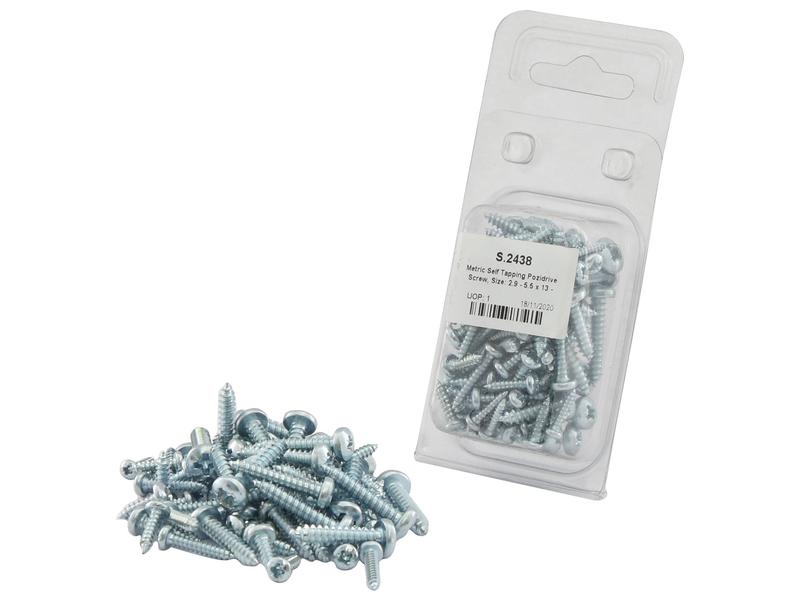 Sparex Agripak Self Tap Screw Assortment 80 pcs 1325mm Steel Set | S.2438