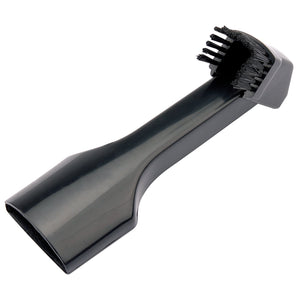 The Draper Swivel Brush with Crevice Nozzle for 24392 Vacuum Cleaner - AVC27A, a black attachment designed with bristles at the end, is perfect for cleaning surfaces.