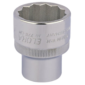 Draper Elora Bi-Hexagon Socket, 1/2" Sq. Dr., 27mm - 770-LM 27 - Farming Parts