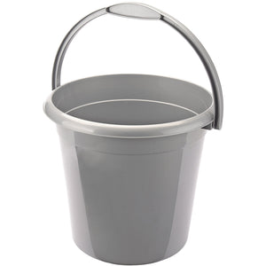 The Draper Plastic Bucket, 9L - DBG is perfect for contract or domestic work and features a sturdy curved handle in an upright position.