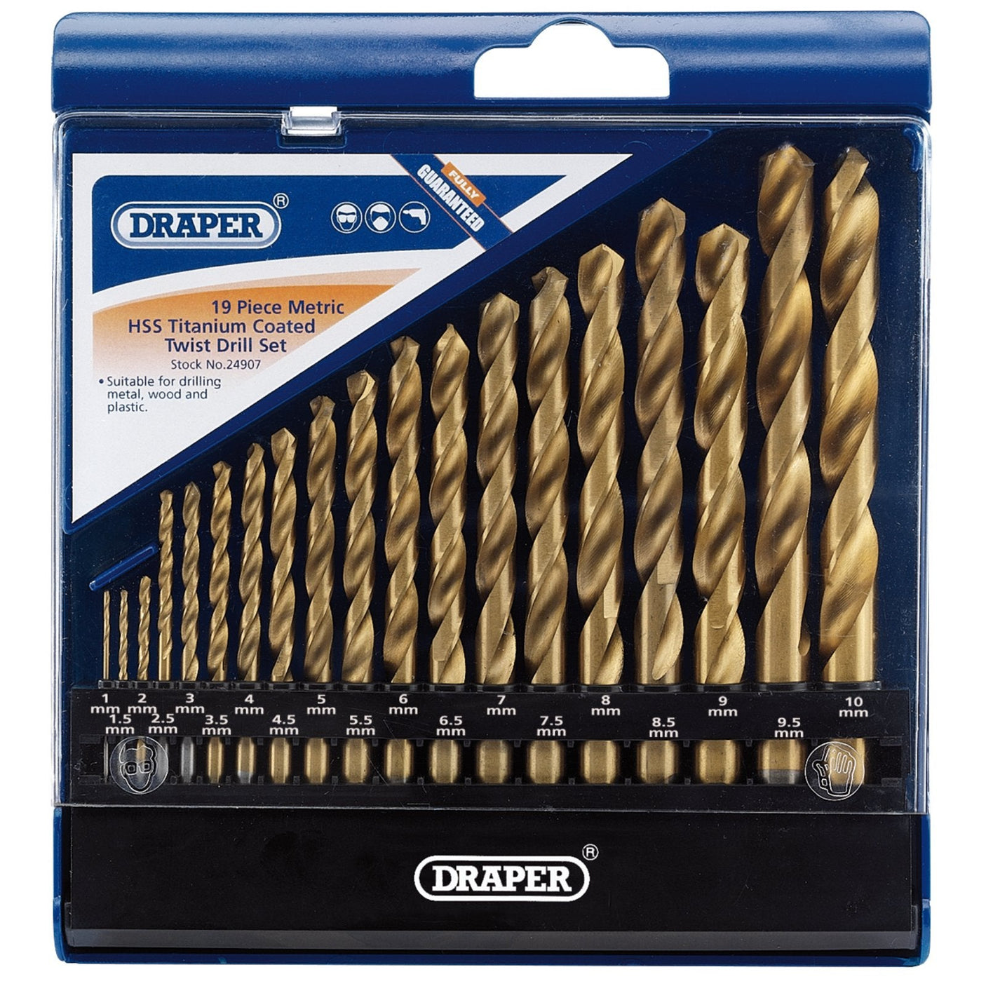 Draper Metric Hss Titanium Coated Drill Set (19 Piece) - DS19TB - Farming Parts