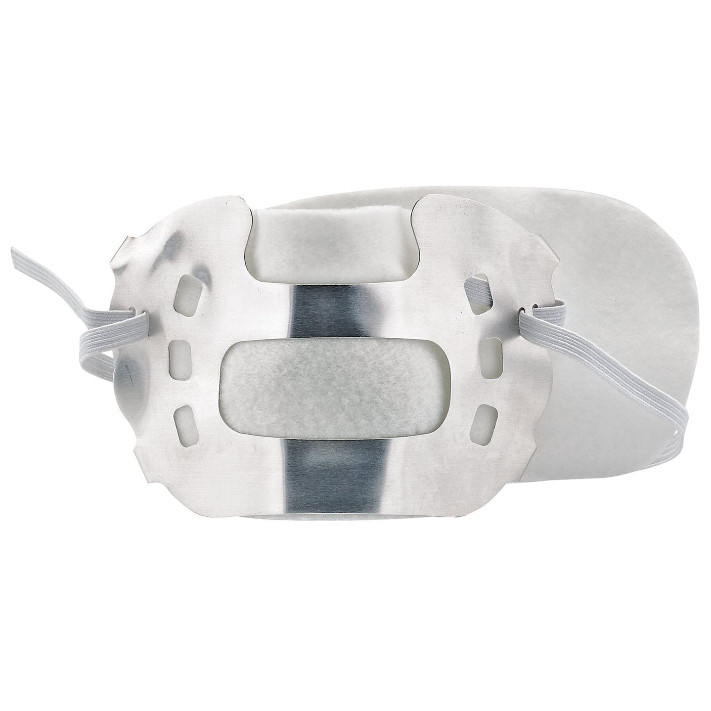 The Draper Dust Mask And 2 Refill Pads - FM1, shown from the front, features a head strap and cushion pad with easy-to-change replacement pads.