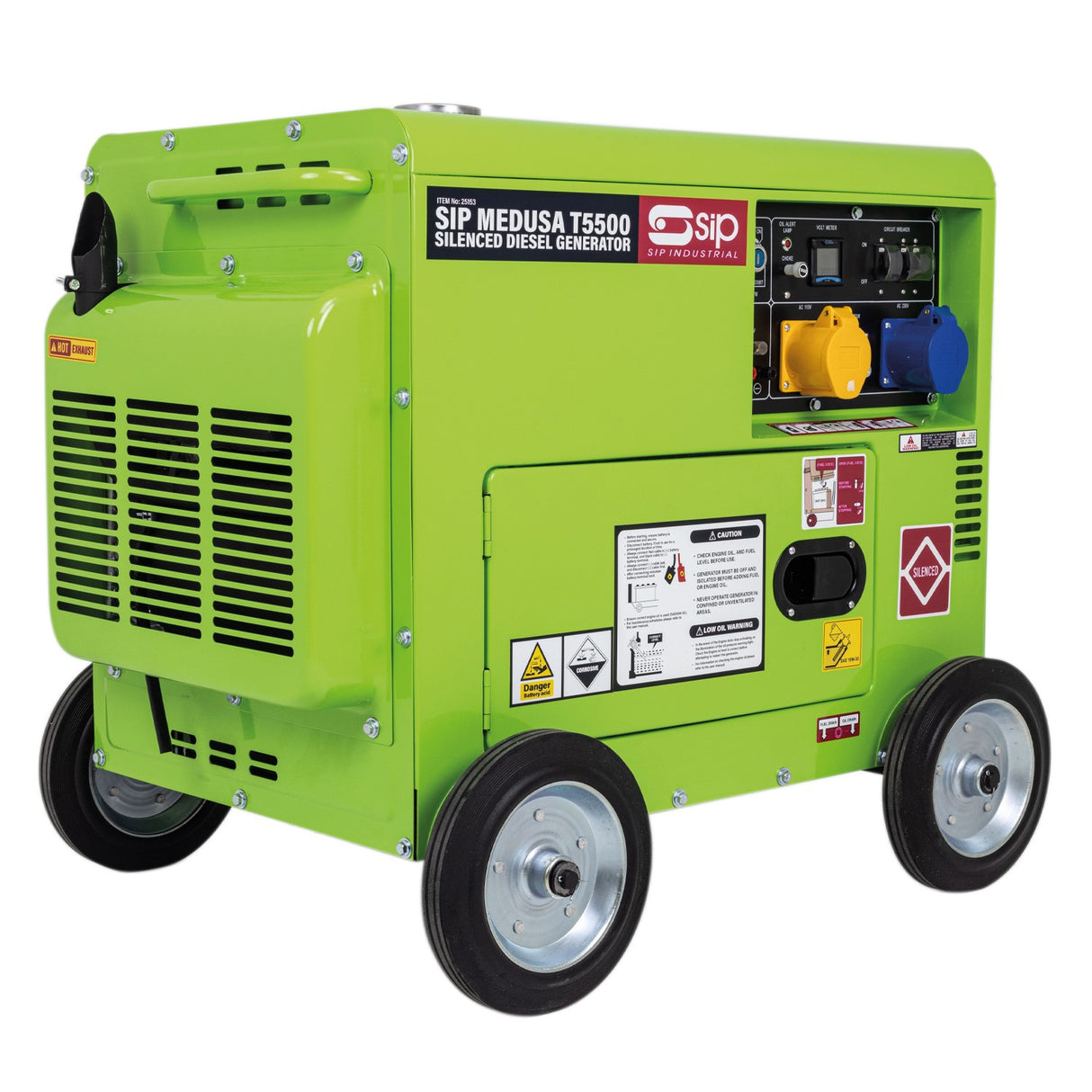 SIP MEDUSA T5500 Diesel Generator Silenced 5.5kW AVR Mobile IP-25153