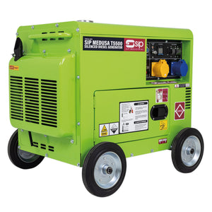 SIP MEDUSA T5500 Diesel Generator Silenced 5.5kW AVR Mobile IP-25153