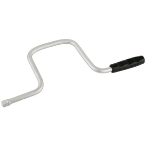 The Draper Elora Speed Brace, 1/2" Sq. Dr., 380mm - 770-L2 is a metal hand crank with a black plastic, impact-resistant grip and a bent Z-shaped design, featuring professional quality chrome vanadium steel construction.