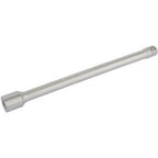 The Draper Elora Extension Bar, 1/2" Sq. Dr., 250mm - 770-L6, is a silver metal socket wrench extension bar featuring hexagonal ends and made from durable chrome vanadium steel for superior corrosion protection.
