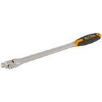 A 400mm Draper ratchet wrench with a pivoting head and an impact-resistant black and yellow hand grip, labeled "Elora.