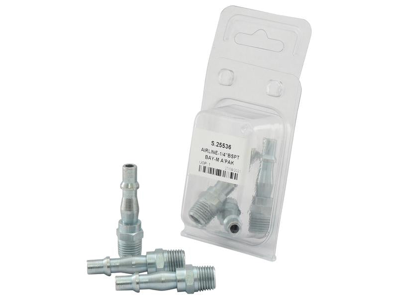 Sparex Agripak 3 pcs. Adaptor Male Thread 1/4'' BSPT Air Fitting | S.25536