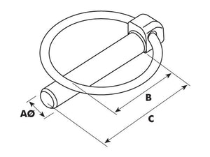 Sparex Agripak 5 pcs. Round Linch Pin 9mm x 57mm | S.25703 - Product Image 3