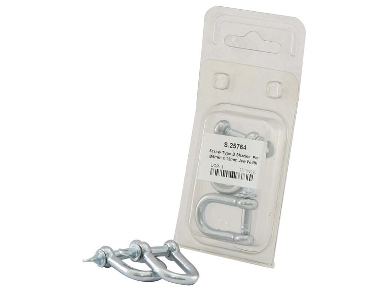 Sparex Agripak D Shackle Screw Type Ø6x12mm Steel Connector | S.25764