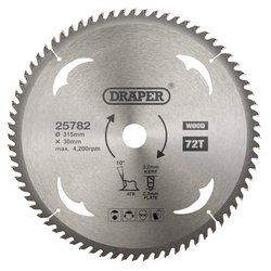 Draper Tct Circular Saw Blade For Wood, 315 X 30mm, 72T - SBW19 - Farming Parts