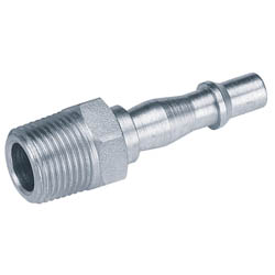 The Draper 3/8" BSP Male Thread PCL Coupling Adaptor (Sold Loose) - A6909 BULK features a threaded end on the left and a barbed tip on the right, with a BSP taper male thread.