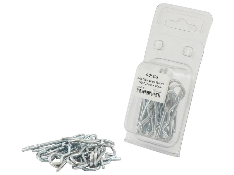 Sparex Agripak Grip Clip Set Single Wound 2.5x46mm Pin Fasteners | S.25809