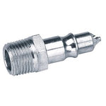 The Draper 1/2" Male Thread Air Line Screw Adaptor Coupling (Sold Loose) - A3035 BULK is a metal air hose fitting that features a threaded end and a quick-connect mechanism, designed specifically with a male thread BSP screw adaptor for secure connections.